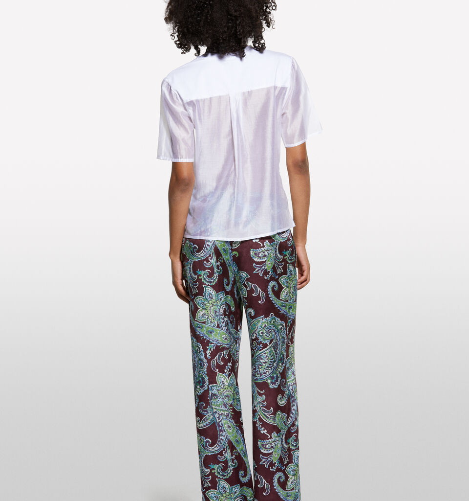 White t-shirt with sheer features - women's short sleeve t-shirts - White | Sisley image number 2
